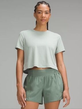 Lululemon Ultralight Waist-length T Shirt Jade Grey Size 10